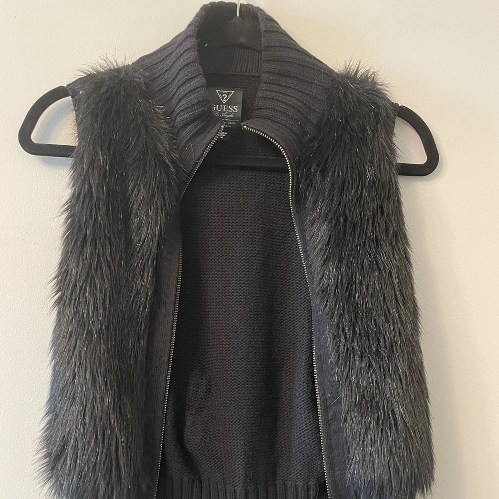 Guess long hair fur vest